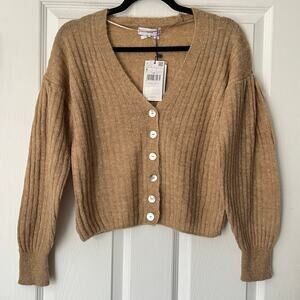 MNG by Mango Women's Tan wool blend Cardigan Sweater